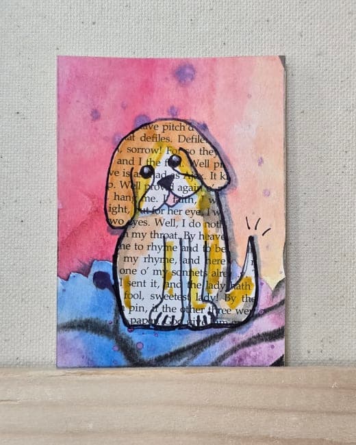 Collage Puppy in Pink