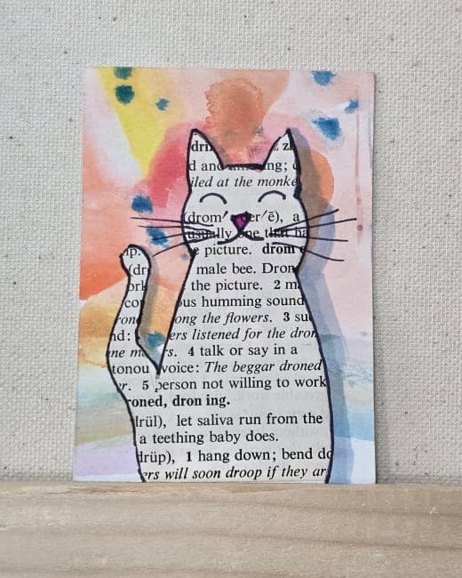 Collage Cat in Multicolor