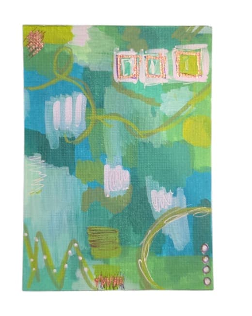 Original Abstract Funky Green
