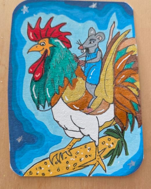 Rooster Riding Rat
